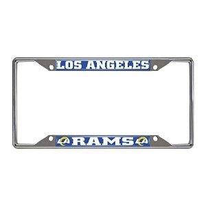 FANMATS 21381 Los Angeles Rams Chrome Metal License Plate Frame, Team Colors, 6.25in x 12.25in