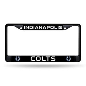 Rico Industries NFL Football Indianapolis Colts Black Chrome Frame with Plastic Inserts 12" x 6" Car/Truck Auto Accessory