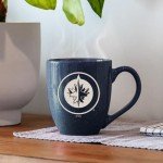 Rico Industries NHL Hockey Winnipeg Jets Navy 16 oz Team Color Laser Engraved Speckled Ceramic Coffee Mug