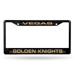 Rico Industries Ricepod Vegas Golden Knights Black Black Laser Cut Chrome Frame 12" x 6" 12" x 6" Black Laser Cut Chrome Frame - Car/Truck/SUV Automobile Accessory