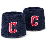 Franklin Sports Cleveland Guardians MLB Baseball Wristbands - Youth MLB Team Logo Sweat Wristbands - Great for Costumes and Uniforms - Wristband Pair Blue