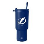 Simple Modern Officially Licensed NHL Tampa Bay Lightning 30 oz Tumbler with Flip Lid and Straws | Hockey Insulated Cup Stainless Steel | Gifts for Men Women | Trek Collection | Tampa Bay Lightning