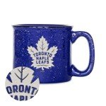 Rico Industries NHL Hockey Toronto Maple Leafs Royal Speckle 12oz Laser Engraved Campfire Mug