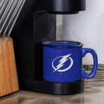 Rico Industries NHL Hockey Tampa Bay Lightning Royal Blue Speckle 12oz Laser Engraved Campfire Mug