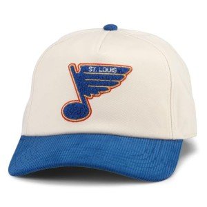 AMERICAN NEEDLE St. Louis Blues NHL Burnett Adjustable Snapback Baseball Hat, Cream/Royal (23020A-SLB-CRRY)