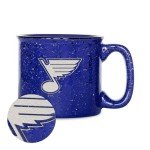 Rico Industries NHL Hockey St. Louis Blues Royal Speckle 12oz Laser Engraved Campfire Mug