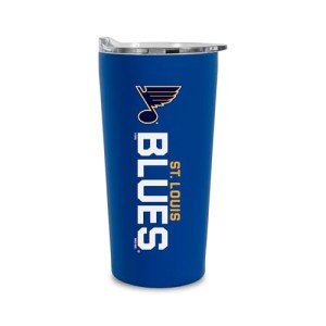 Rico Industries NHL Hockey St. Louis Blues 18oz Soft Touch, Easy Grip Tumbler