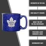 Rico Industries NHL Hockey Toronto Maple Leafs Royal Speckle 12oz Laser Engraved Campfire Mug