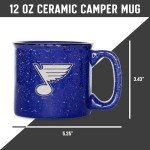 Rico Industries NHL Hockey St. Louis Blues Royal Speckle 12oz Laser Engraved Campfire Mug