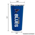 Rico Industries NHL Hockey St. Louis Blues 18oz Soft Touch, Easy Grip Tumbler