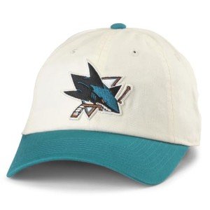 AMERICAN NEEDLE San Jose Sharks NHL Blue Line Adjustable Snapback Baseball Hat, Ivory/Teal (EM004A-SJS-IVTE)