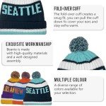 vkawesr City Beanie Knit Hat with Pom Winter Cuffed Cap Sport Fans Gift for Men Women