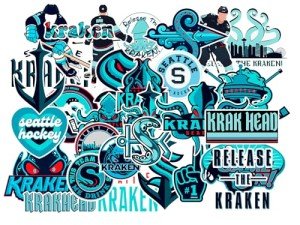 30 PCS Seattle American Kraken Hockey Stickers for Water Bottle, Laptop, Bicycle, Computer, Motorcycle, Travel Case, Car Decal Decoration Sticker