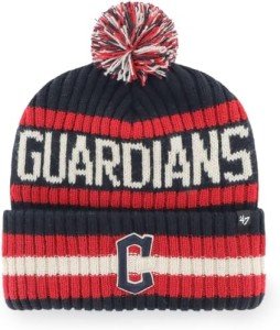 '47 MLB Unisex-Adult Primary Logo Bering Cuffed Knit Pom Beanie Hat One Size (Cleveland Guardians)