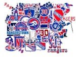 40 PCS New York American Rangers Hockey Stickers for Water Bottle, Laptop, Bicycle, Computer, Motorcycle, Travel Case, Car Decal Decoration Sticker