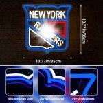 New York Hockey Neon Sign,Ranger LED Sign,Ice Hockey team Decor,New York Decor,Ice Hockey Neon Sign,Ranger Fans,New York Team Gifts,Hockey Gifts for Ranger Fans,Ice Hockey Fans(ZKXD202)