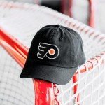 AMERICAN NEEDLE Philadelphia Flyers Unisex Blue Line NHL National Hockey League Team Baseball Hat Adjustable Buckle Strap Dad Cap (40742B-PHF-BLK)