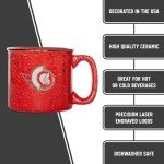 Rico Industries NHL Hockey Ottawa Senators Red Speckle 12oz Laser Engraved Campfire Mug