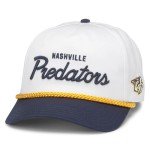 AMERICAN NEEDLE Nashville Predators NHL Roscoe Adjustable Snapback Baseball Hat (23008A-NAP-WHNV)
