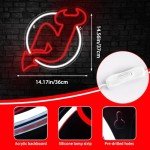 Ice Hockey Neon Sign for Wall Decor Ice Hockey LED Sign,Ice Hockey Neon Lights,Hockey Light,Party Decor, Hockey Gifts for Boys,Ice Hockey Fans,Size 14.6 * 14.2 inches(XD106)