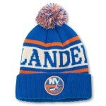 AMERICAN NEEDLE NHL New York Islanders National Hockey League Team Pillow Line Knit Beanie Cap (23012A-NYI-RYOI)