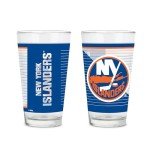 Rico Industries NHL Hockey New York Islanders 16 oz Pint Glasses with Digitally Printed Logo, Set of 2 Classic Drinking Glasses, for Fans, Dishwasher Safe