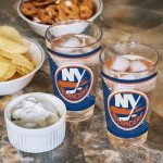 Rico Industries NHL Hockey New York Islanders 16 oz Pint Glasses with Digitally Printed Logo, Set of 2 Classic Drinking Glasses, for Fans, Dishwasher Safe