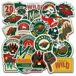 25 PCS Minnesota American Wild Hockey Stickers for Water Bottle, Laptop, Bicycle, Computer, Motorcycle, Travel Case, Car Decal Decoration Stickers