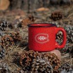Rico Industries NHL Hockey Montreal Canadiens Red Speckle 12oz Laser Engraved Campfire Mug