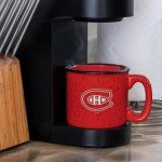 Rico Industries NHL Hockey Montreal Canadiens Red Speckle 12oz Laser Engraved Campfire Mug