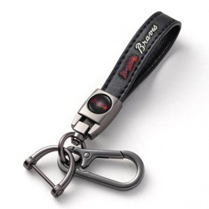 UMLYOP Braves Car Keychain Keyring for Atlanta Braves Baseball Fans,Atlanta Braves Car Accessories Women/Men's Keychains for Cars,Leather Key Ring Lanyard Car Key Fob Holder,Braves Fans' Souvenir