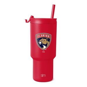 Simple Modern Officially Licensed NHL Florida Panthers 30 oz Tumbler with Flip Lid and Straws | Hockey Insulated Cup Stainless Steel | Gifts for Men Women | Trek Collection | Florida Panthers