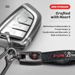 DNGNKNG Braves Leather Car Keychain Keyring for Atlanta Braves Baseball Fans,Braves Car Key Fob Holder Keychain Lanyard,Souvenir/Gifts for Baseball Fans