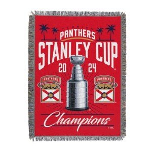 Northwest NHL Florida Panthers Stanley Cup Champions 2024 Woven Tapestry Throw Blanket, 46" x 60", Recorded