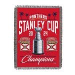Northwest NHL Florida Panthers Stanley Cup Champions 2024 Woven Tapestry Throw Blanket, 46" x 60", Recorded