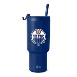 Simple Modern Officially Licensed NHL Edmonton Oilers 30 oz Tumbler with Flip Lid and Straws | Hockey Insulated Cup Stainless Steel | Gifts for Men Women | Trek Collection | Edmonton Oilers