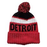 Vkawesr City Beanie Knit Hat with Pom Winter Cuffed Cap Sport Fans Gift for Men Women