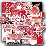 29 PCS Set of Detroit Vinyl Red Wings Stickers Pack Detroit Decal Red Wings 2-2.5 inches