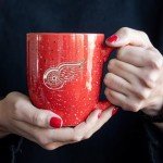 Rico Industries NHL Hockey Detroit Red Wings Red 16 oz Team Color Laser Engraved Speckled Ceramic Coffee Mug