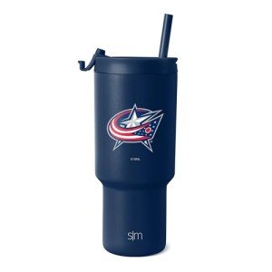 Simple Modern Officially Licensed NHL Columbus Blue Jackets 30 oz Tumbler with Flip Lid and Straws | Hockey Insulated Cup Stainless Steel | Gift for Men Women | Trek Collection | Columbus Blue Jackets
