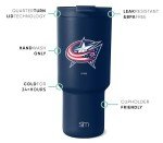 Simple Modern Officially Licensed NHL Columbus Blue Jackets 30 oz Tumbler with Flip Lid and Straws | Hockey Insulated Cup Stainless Steel | Gift for Men Women | Trek Collection | Columbus Blue Jackets
