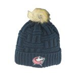 ZHATS Women's Standard NHL Officially Licensed Beanie Faux Fur Pom, Team Color, One Size