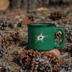 Rico Industries NHL Hockey Dallas Stars Green Speckle 12oz Laser Engraved Campfire Mug