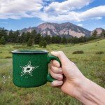 Rico Industries NHL Hockey Dallas Stars Green Speckle 12oz Laser Engraved Campfire Mug