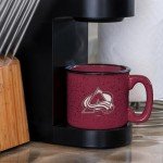 Rico Industries NHL Hockey Colorado Avalanche Maroon Speckle 12oz Laser Engraved Campfire Mug
