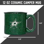 Rico Industries NHL Hockey Dallas Stars Green Speckle 12oz Laser Engraved Campfire Mug