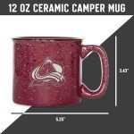 Rico Industries NHL Hockey Colorado Avalanche Maroon Speckle 12oz Laser Engraved Campfire Mug