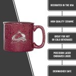 Rico Industries NHL Hockey Colorado Avalanche Maroon Speckle 12oz Laser Engraved Campfire Mug
