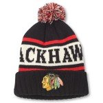 AMERICAN NEEDLE NHL Chicago Blackhawks National Hockey League Team Pillow Line Knit Beanie Cap (23012A-CBH-BLIR)