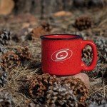 Rico Industries NHL Hockey Carolina Hurricanes Red Speckle 12oz Laser Engraved Campfire Mug